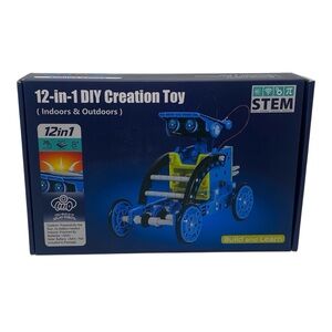 STEM 12-in-1 DIY Creation Toy - Blue and Yellow Solar Robot Kit NEW